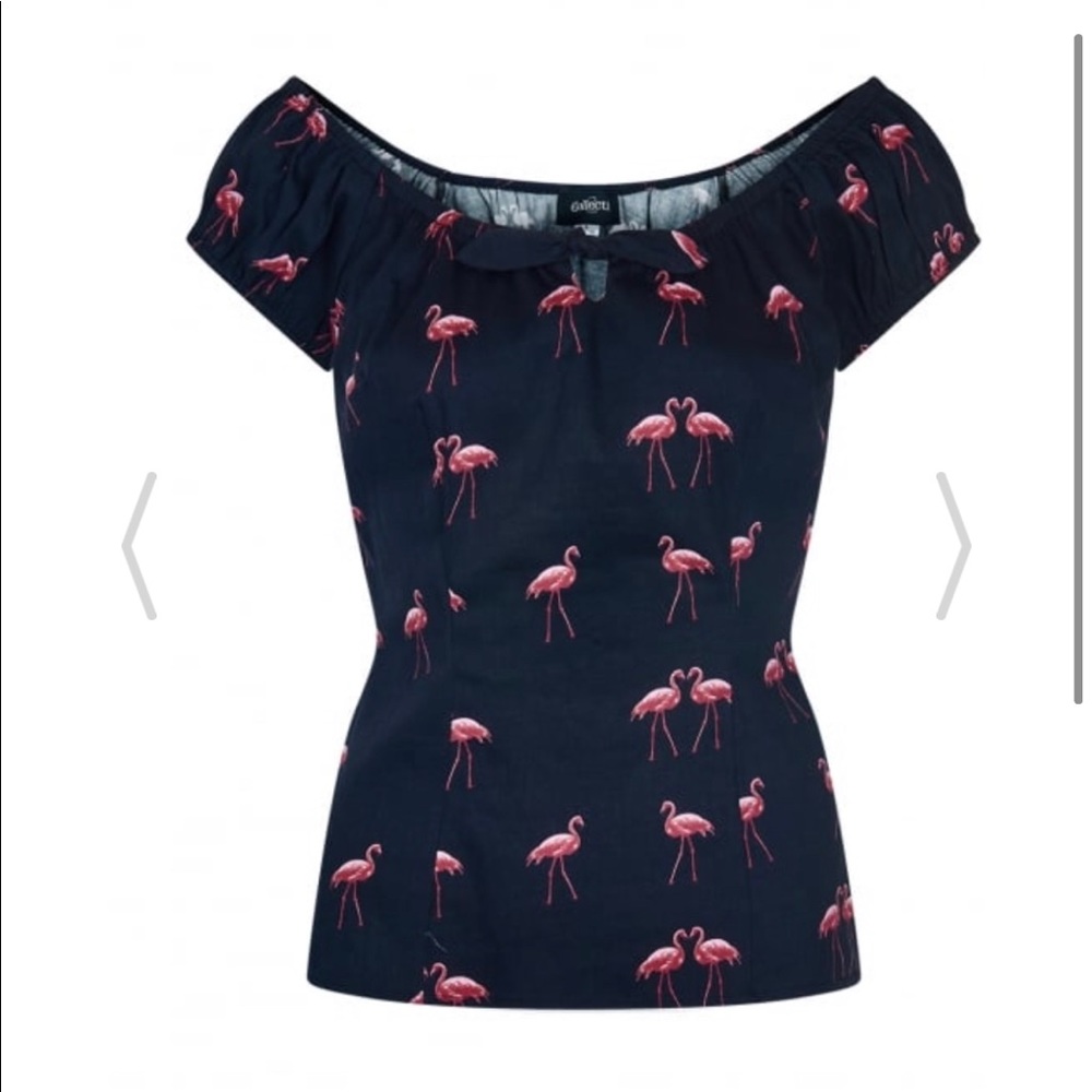 Collectif Mainline Lorena Winter Flamingo Top S